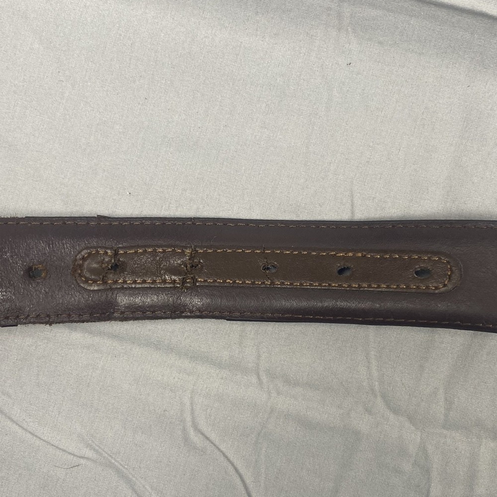 Western Tooled Genuine Leather Belt Men's Brown Engraved Buckle Cowboy 38 - 40 - Picture 9 of 15